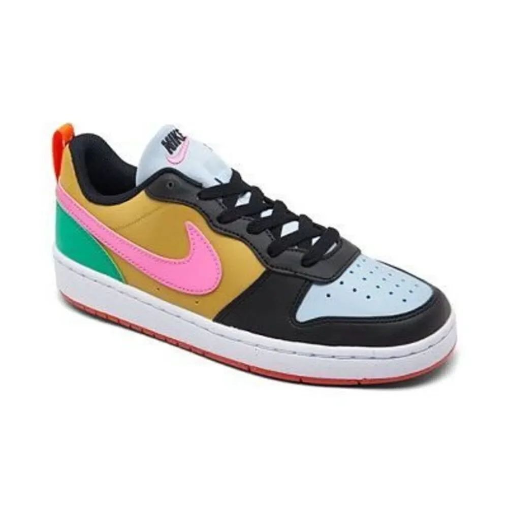 Nike Kids Size 5Y Court Borough Low Recraft Casual Sneakers Colorblock Colorful